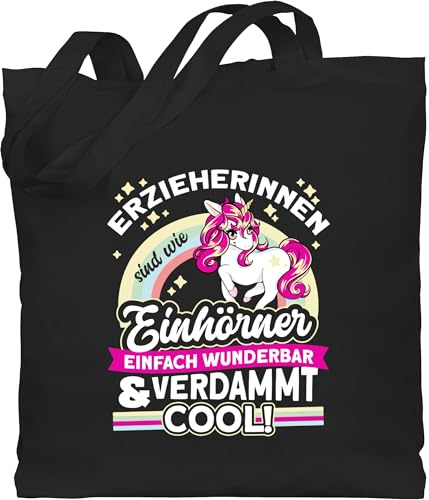 Shirtracer - Baumwolltasche - Erzieherin Taschen - Erzieherinnen sind wie Einhörner - weiß