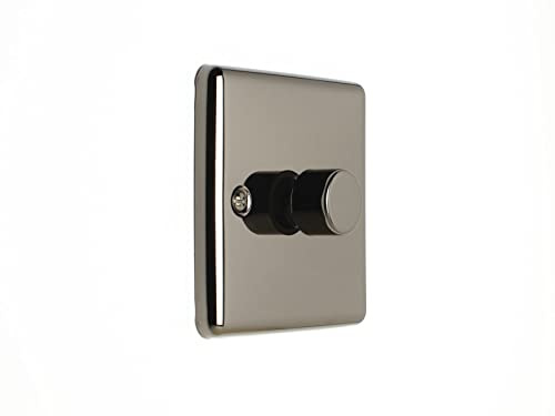 EUROLITE ENHANCE BLACK NICKEL 1 GANG SINGLE 2 WAY LED DIMMER LIGHT SWITCH EN1LED BNB