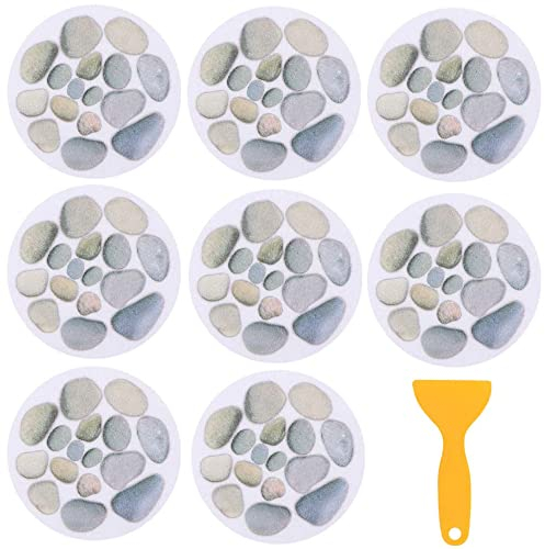 wangsheng 8 Stück Badewannen Aufkleber Rund Anti-Rutsch-Aufkleber Selbstklebende Antirutsch Sticker Badewannenaufkleber Selbstklebend, für Badewanne Duschen Schwimmbad Boote Treppen
