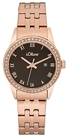 s.Oliver Armbanduhr Damen Quarzuhr Analog, mit Edelstahl Armband, Wasserdicht, Kommt in Uhren Geschenk Box