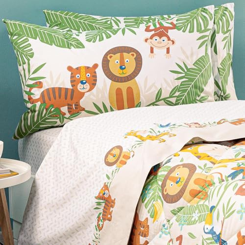 Caleffi Completo Lenzuola Letto Lenzuola Tropical in Cotone Singolo