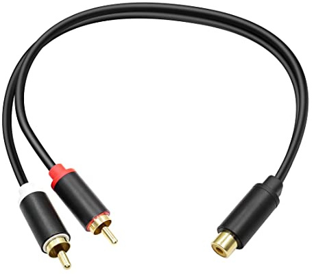 YACSEJAO RCA Splitter Kabel RCA Y Adapter Stecker 1 Buchse auf 2 Stecker RCA Verlängerungskabel für Subwoofer, Lautsprecher, AMP, Plattenspieler, Empfänger, Heimkino