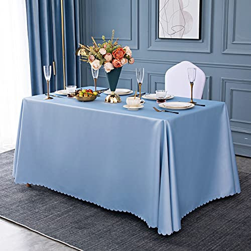 JIALIANG Tischtuch, Table Cloth hellblau 200x260cm Tischdecke Wachstuch abwaschbar Wachstuchtischdecke Wachstischdecke