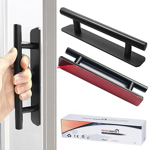 Self Adhesive Cabinet Handles Pulls - 2 Pack Aluminium Alloy Drawer Push Pull Handles Helper with Adhesive | No Drilling | Stick On Handle for Kitchen Cabinet Drawer Window Sliding Closet (5.83)