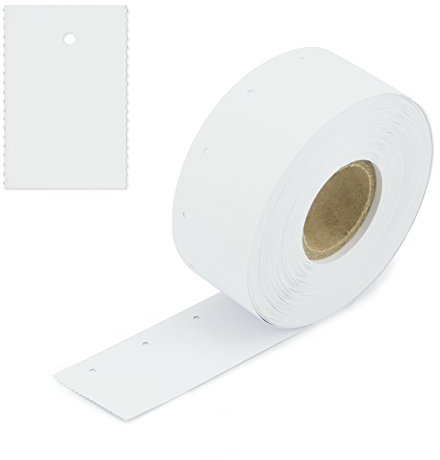 Pokornys – Set aus 2.000 Sicherheitsfäden (125 mm) + 2.000 Kartonetiketten (30x45 mm) für die Anbringung von Preisschildern ohne Etikettierpistole – Loop Pins aus transparentem Kunststoff + Etiketten