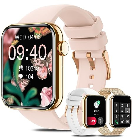 Betatree Smartwatch Donna Uomo con Chiamata Bluetooth/Voce AI, 1,85''Orologio Digitale Fitness Contapassi Cronometro, 19 Sport Smart Watch Android iOS con Frequenza Cardiaca/SpO2/Monitor Sonno