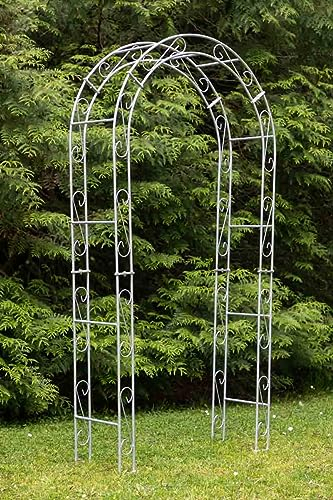 KUHEIGA Rosenbogen Metall 12mm Massiveisen! - stabil B:ca. 120cm Verzinkt/Zink Rankbogen
