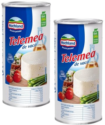 Hochland Telemea De Vaca 1000g | Cow Milk Cheese 1kg Tin | Tasty and Creamy Texture and Tangy Aftertaste | German Cheese (Cow Cheese Telemea Vaca 1kg, 2 Pack)