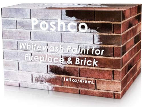 Poshco Fireplace Makeover - Brick Transformation Kits, Whitewash Paint for Brick and Fireplace, Very Easy to Use