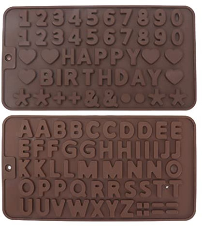 OKJHFD Buchstaben- Und Zahlenformen, 6 Stück, Silikon-Fondantform, 26 Englische Buchstaben, Silikon-Digitalform, Heim-DIY-Backen, Schokoladenform Zum Backen von Desserts Und Kuchendekoration
