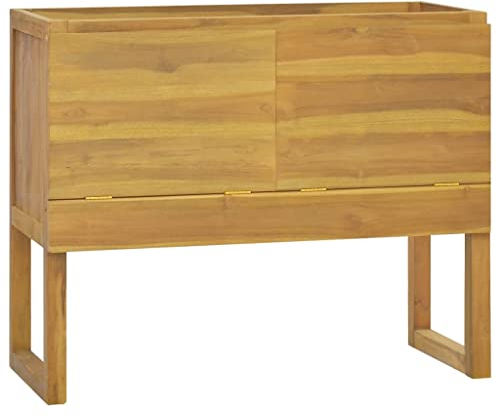 THOYTOUI Badschrank, Büroschrank Beistellschrank Flurschränke Aufbewahrungsschränke Geeignet für Hotel Büro Wohnstube Küche 90 x 45 x 75 cm Massivholz Teak