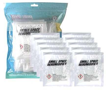 1ABOVE 10x36g Interior Dehumidifier Damp Absorber Sachets | Small Space Bags to Stop Mould Mildew Moisture Absorber | Condensation Damp Remover | Improve Air Quality