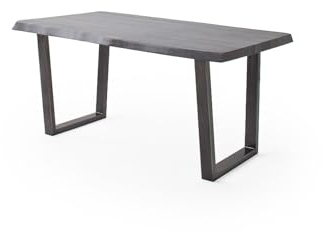 möbelando Baumkantentisch >Calabria< in Akazie grau/antik - 240x79,5x100 (BxHxT)