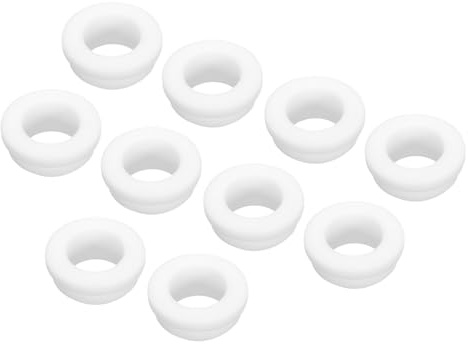 sourcing map 10Pcs Snap Silicone Rubber Grommet Plug Mount Dia 13mm ID 10mm Narrow Groove Width 2mm Seal Anti-Scratch Sleeves for Electrical Box Cable Pipes White