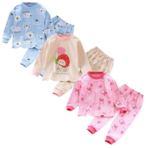 XM-Amigo Baby flickor/flickor, termounderkläder, 3 set, termoundertröjor, termiska underbyxor, skidfunktionella underkläder för vinter, termounderkläder set, Flickor06, 4 år