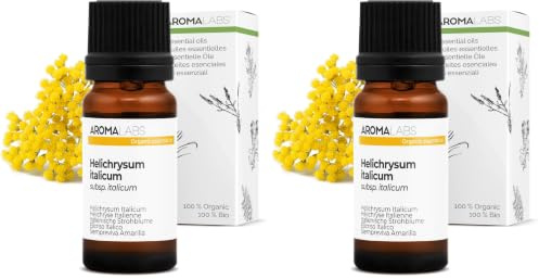 BIO - Aceite Esencial SIEMPREVIVA AMARILLA - 10mL - 100% Puro, Natural, Quimiotipado y Certificado AB - AROMA LABS (Marca Francesa) (Paquete de 2)