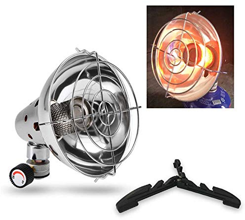 SH-RuiDu Mini Camping Gas Heater, Portable Stainless Steel Heater Warmer with Stand Outdoor Stove Fishing Hunting Tent Heater for Winter Fishing Backpacking Picnic Hiking BBQ