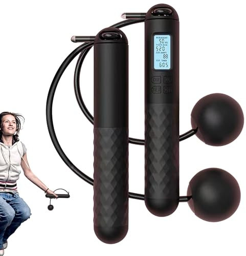 Kabelloses Springseil mit Zähler, beschwertes Springseil für Fitness, kabelloses Springseil für Erwachsene, Fitness, verstellbar, gewichtet, schnurloses Springseil, Fitness-Übung, Training, Springseil