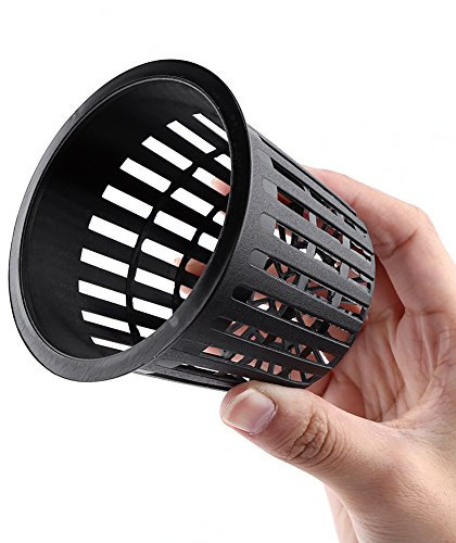 Tbest Small Kidney Pond Basket Net Pots 6 i 10pcs Heavy Duty Mesh Pot Net Cup Basket Roponic Plant Grow Clone Black (Black)
