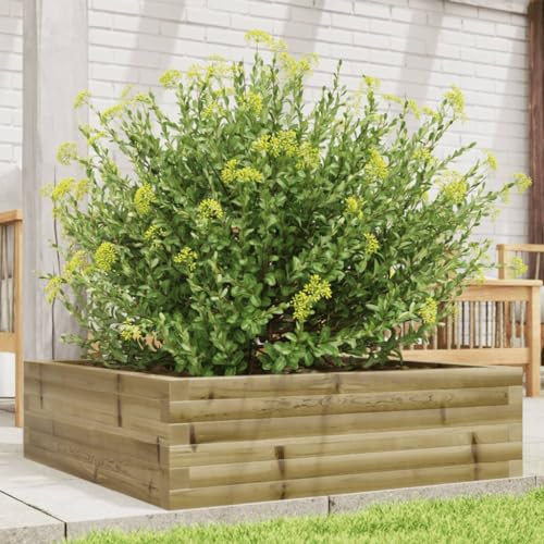 LLEZKBR Furniture Select-Garden Pflanzgefäß 80x80x23 cm Imprägniertes Holz Kiefer