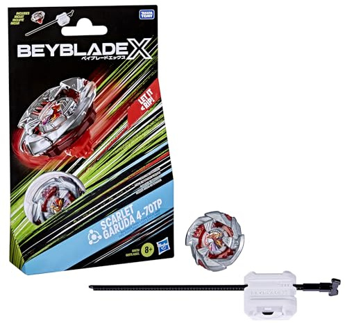 Beyblade X Scarlet Garuda 4-70TP BX Starter Pack Set with Balance Type Top and Launcher, Authentic Takara Tomy Battle Tops Games, Toys for Boys and Girls 8+