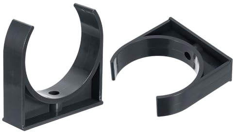 sourcing map 2 abrazaderas de tubería de agua de PVC, hebillas de manguera de tubo en forma de U, soporte de tubo de riego para 90 mm de diámetro exterior para bandejas de TV, tubo de soporte, color
