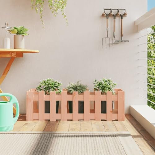 Myheimly Hochbeet Lattenzaun-Design 100x30x30 cm Massivholz Douglasie