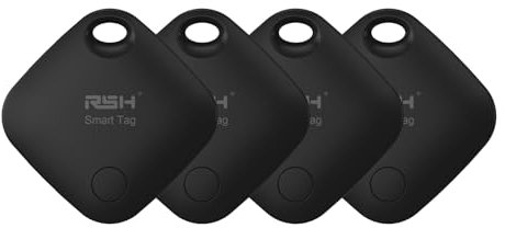 Air Tracker Tags 4 Pack (iOS Only, Not for Android) Bluetooth Luggage Tracker Tags Works with Apple Find My, Key Finder and Item Locator for Luggage, Backpack, Suitcases, Replaceable Battery