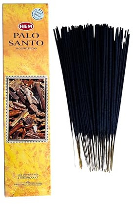 Bastoncini di incenso HEM Palo Santo - 1 Confezione da 100 g (80-90 bastoni) - Aromaterapia - Meditazione - Yoga - Packaging EcoFriendly