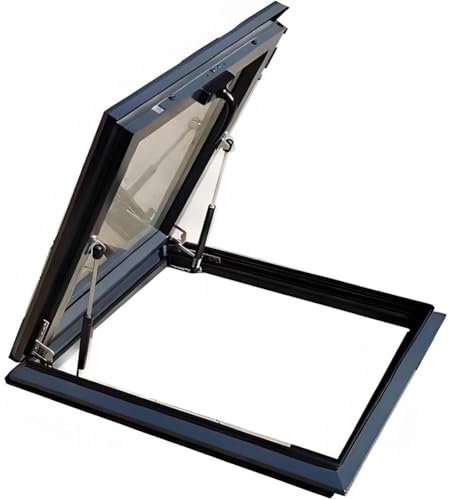 Grandes fenêtres de toit et fenêtres de toit, trappe de toit en aluminium avec double couche de verre trempé, éclairage de toit plat imperméable pour couloir, loft, escalier, garage