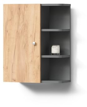 Livinity Badschrank Fucino, Anthrazit/Goldkraft Eiche, 47.2 x 59.2 cm