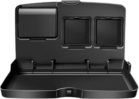 Plateau de siège arrière pliable avec fente pour tasse | Table de voiture portable pour ordinateur portable et collations | Bureau utilitaire passager arrière pour SUV, camion, berline | Organiseur