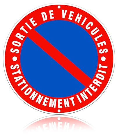 TAKULA - Panel de prohibición de estacionamiento, panel Salida de vehículos, aparcamiento prohibido, 30 cm, señal de aparcamiento resistente a las inclemencias del tiempo