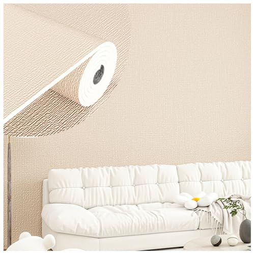APMOE Rouleau Isolant Thermique Papier Peint - Adhésif Mural Revetement Imperméable/L'humidité, Autocollant Coussin Mural Antibruit Résistant pour D'intérieur Décoration(Beige,50cmW*2.8mH)