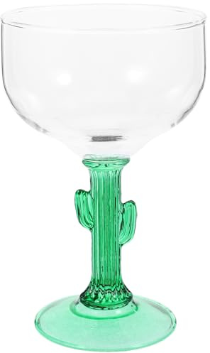 TOVINANNA Creative Transparent Cactus-Shaped Margarita Wine Glass Unique Goblet for Home Bar Party Desktop Decor Non-Slip Comfortable Touch