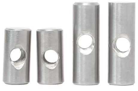 Tuerca de barril, 5/10 tornillos cilíndricos M4/M5/M6 con pasador, espiga, orificio transversal y tuerca embutida for muebles de madera, acero inoxidable 304(M5X16-10PCS)