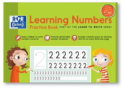 Oxford A4 210 x 297 mm Alter 4–7 Jahre Zahlen lernen Kinder Praxis Buch mit 32 Seiten