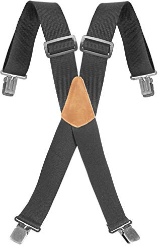 Connex Hosenträger , X,Form , Schwarz , Größenverstellbar , Mit vier Metall,Clips, Blaumann & Jeans , COX952122 | Verstellbare Arbeitshosenträger für Blaumann und Jeans – Hoher Tragekomfort und Starker Halt für Baustelle und Freizeit