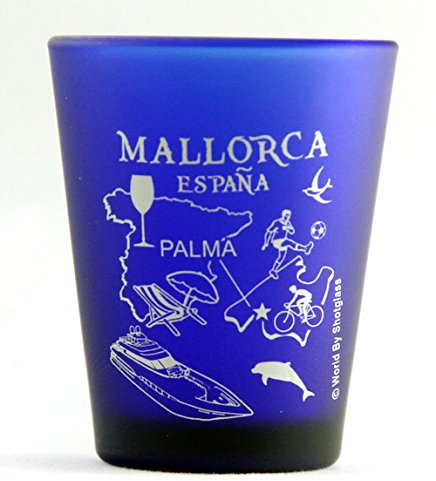 Mallorca Spain Palma De Mallorca Cobalt Blue Shot Glass by World By Shotglass