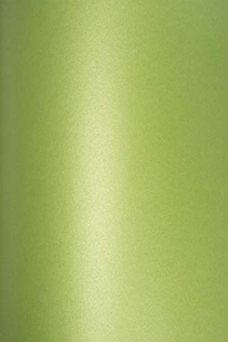Netuno 10x Bastelkarton Perlmutt Grün DIN A4 21 x 29,7 cm 290g Cocktail Mojito Perlglanzkarton Metallic-Karton mit Perlmutt-Effekt bedruckbar für Einladungskarten Hochzeitskarten Visitenkarten