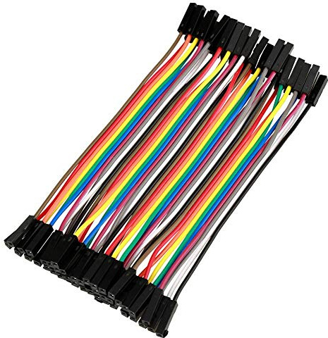 Female to Female Jumper Wires, Multicolored Copper Ribbon Cable for Breadboard Prototyping 2.54mm Pitch Connectors 10cm 40 Pin 5 Pack