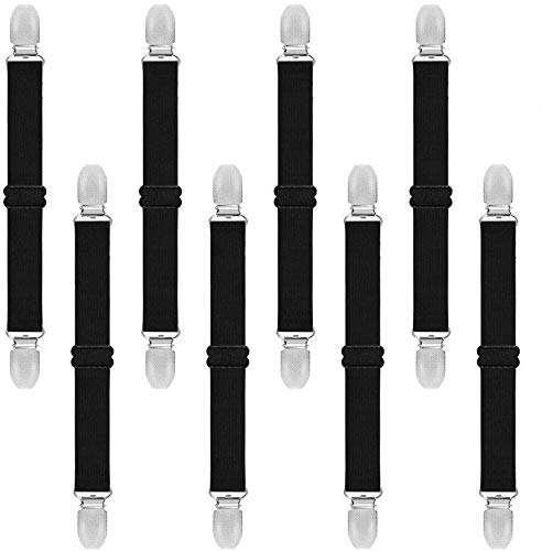 Lot de 8 sangles de bottes réglables pour homme et femme - Pour moto, motard - Jeans lisses - Draps de lit, housses de matelas, rideaux et coussins de sièges - Noir, noir, taille unique s'adapter tout