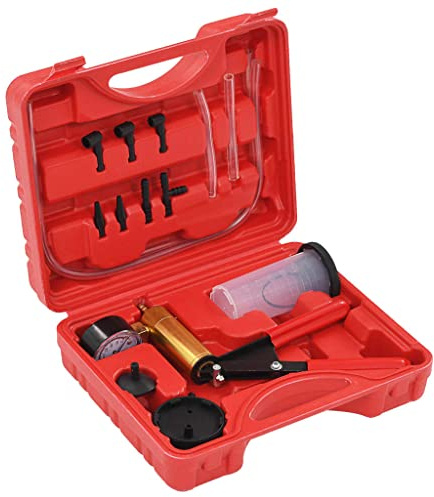 vidaXL Vakuumpumpe Bremsflüssigkeit Entlüfter Bremsenentlüfter Unterdruckpumpe Vakuum PKW Pumpe Vakuumtester Set 0-76cm hg Ca. 120 ml