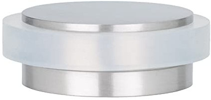 EVI Herrajes | Klebe-Türstopper | Ø28 x 12 mm | Edelstahl AISI 304 Matt-Finish, Weißer Gummi | Einfache Befestigung | I-040140x12BAM | Edelstahl - Weißer Silikongummi | Einfache Befestigung | 100% funktional | Mod. I-140x12