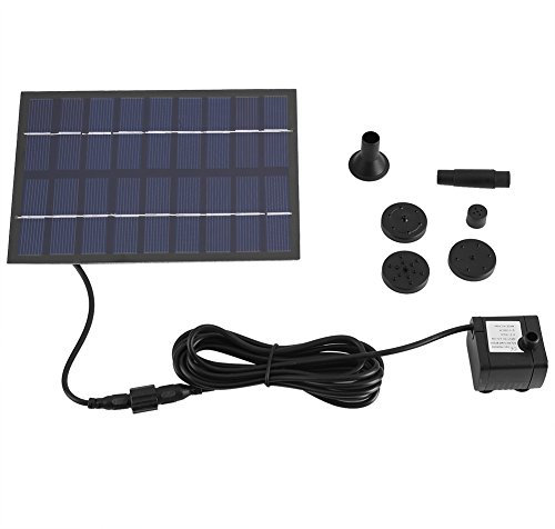 Fdit Solarbrunnen Wasserpumpe mit Solarpanel Aquarium Outdoor Kleiner Teich Vogelbad Home Patio Garten Bewässerungsset
