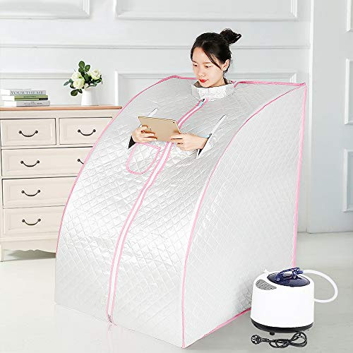 XUANYU Mobil mini ångbastu hembastu värmekabin sittbastu bastukabin familjebastu bärbar bastuspa 6 färgvarianter, ca 76 x 88 x 99 cm (silver)