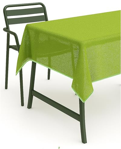 texpot Tischdecke 130 x 160 cm grün Gartendecke mit Saum abwaschbar Gartentischdecke Balkon Terrasse wetterfest