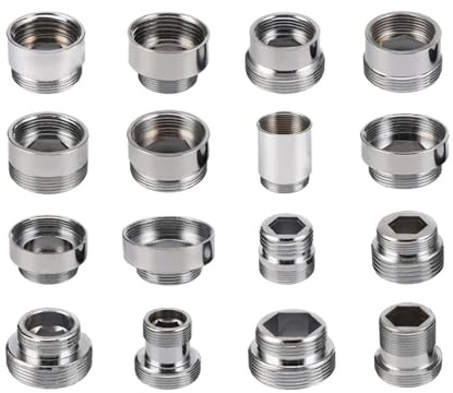 MMLFX 1pc Chrome Brass Faucet Aerator Adapter Male Female M22 M24 G1/2 3/4 Pipe Fittings Water Purifier Accessories M16 18 20 28 (Size : F24-F22)