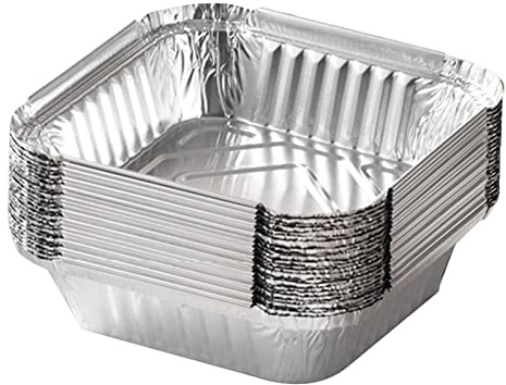 Milageto Bandeja para Hornear, Freidora de Aire, Caja de Lata, Recipientes de Hojalata, Bandeja de Papel de Aluminio para Hornear Magdalenas, 16CM
