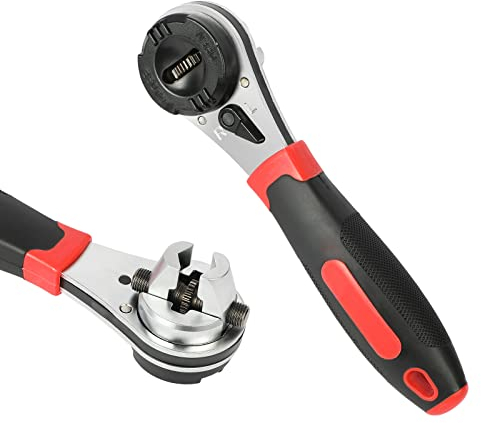 KAISAL Cricchetto Reversibile con Manico Curvo Professionale, Alluminio, Lungo 20 cm